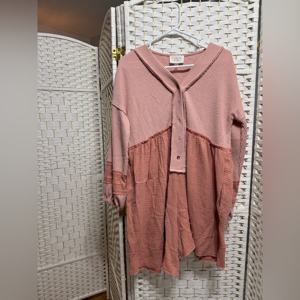 Pink Button-Up Romper